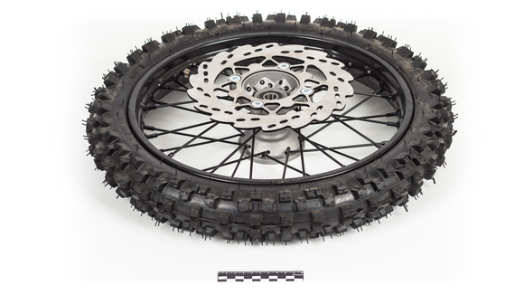 Обод 14" передний сталь с резиной 60/100-14" (d15mm, торм. диск 220мм) черный pitbikemarket.ru