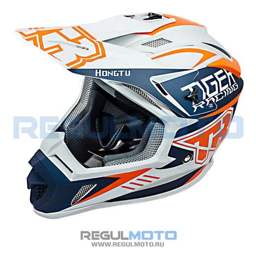 Шлем Kioshi TR кроссовый (H637) (Белый/ черный/ оранжевый, М, 111777-1) pitbikemarket.ru